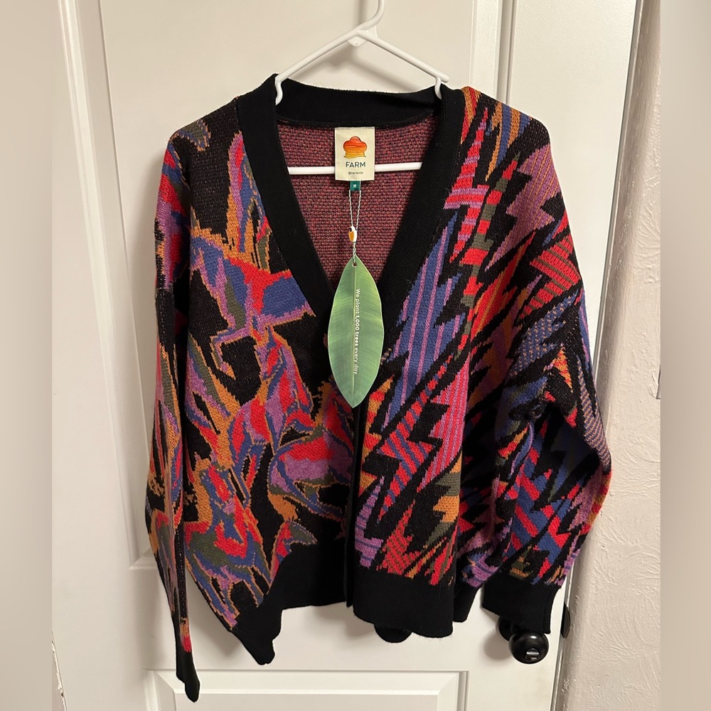 Farm Rio - Black Mixed Wild Horses Knit Cardigan